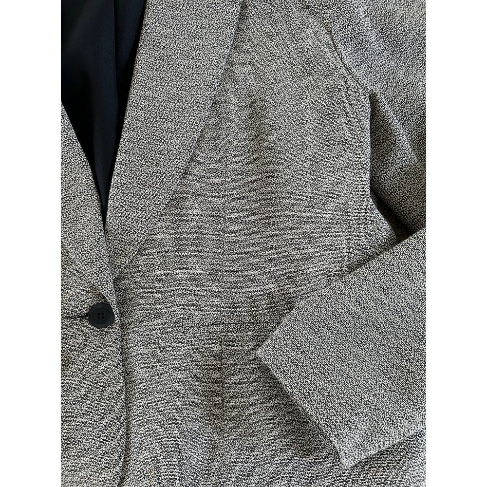 Vintage 80s Single Button Blazer Black & White Speckled Lucia size Large - Picture 7 of 7
